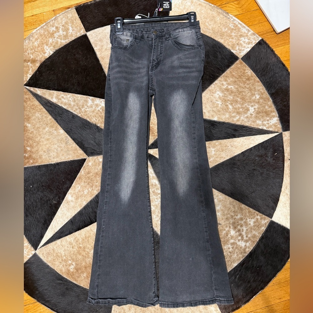 SHEIN Dark Gray Flare Women's Jeans #0040